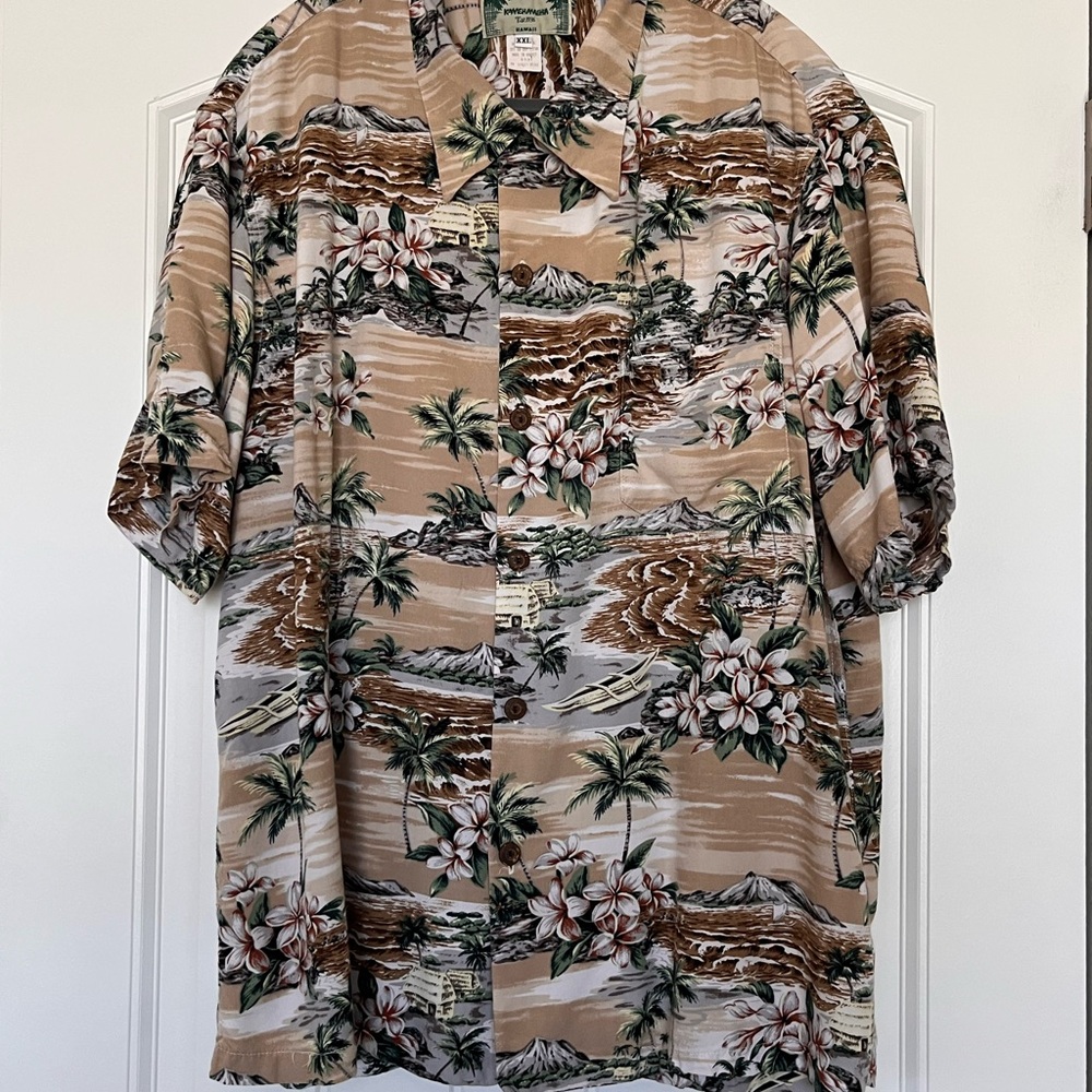 Vintage Kamehameha Tropical Multi Floral Hawaiian Shirt Men's Casual Shirt‎ XXL